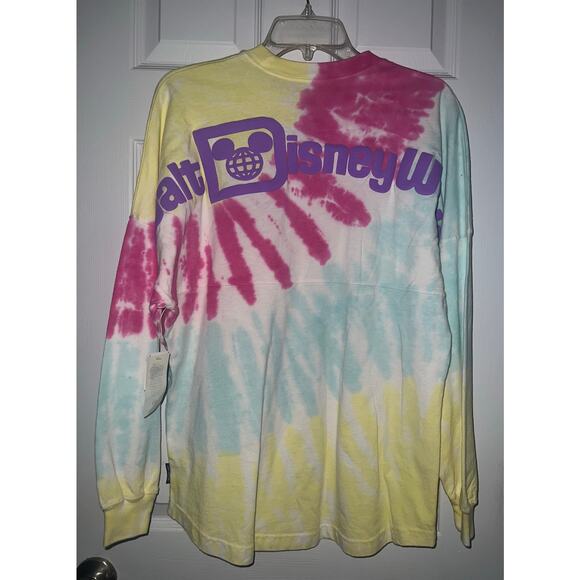 Walt Disney World Spirit Jersey Tie-Dye Long Sleeve Shirt Adult Burst Sz XS NWT - Picture 2 of 11